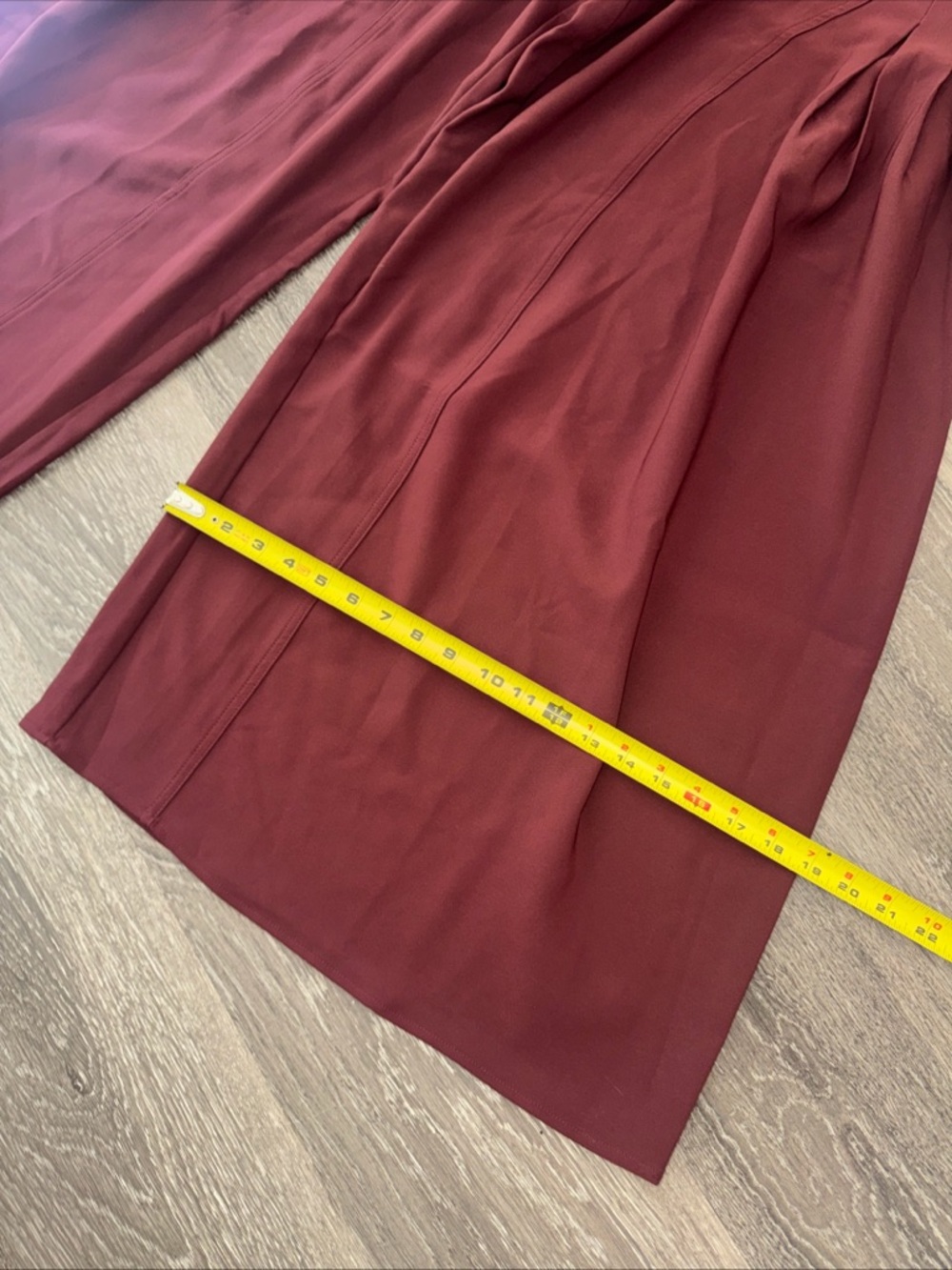 Commense NWT Super Wide Leg Pants Burgundy Size Small High Rise - Picture 4 of 10